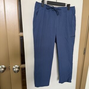 Eddie Bauer Womens Large Blue‎ Straight Leg Cargo Casual Outdoors Pants Bottoms